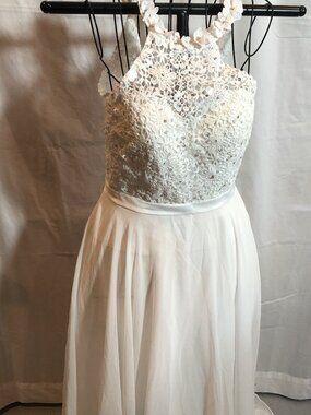 NWT JJ's House 8 Wedding IVORY Sleeveless Formal Dress 34.50" Bust; 27.5" Waist